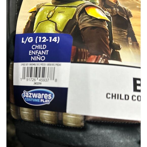 Star Wars Child Large Boba Fett Halloween Costume Jumpsuit, cape and Mask NEW - Picture 4 of 7